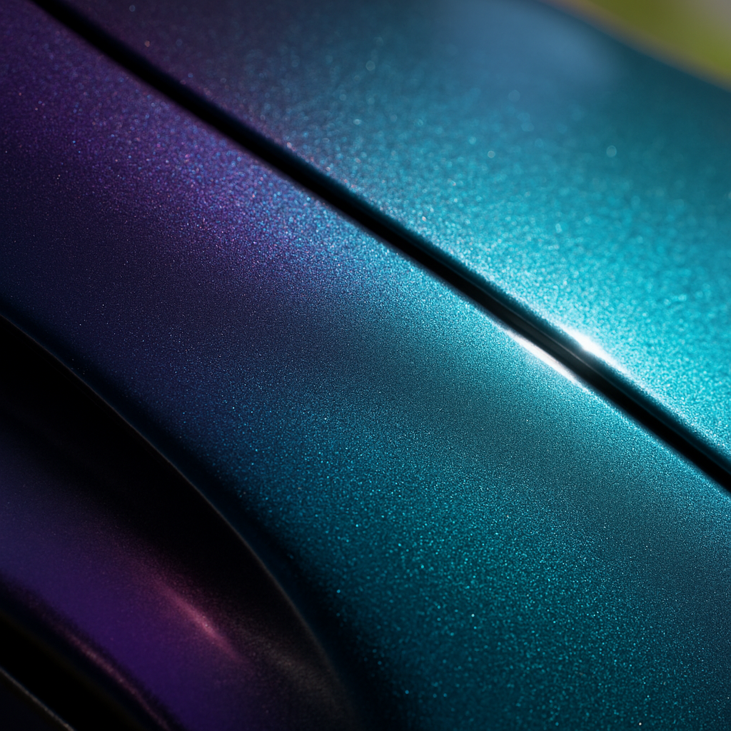 Chameleon colour-shift wrap detail showing car colour trends 2026 in action