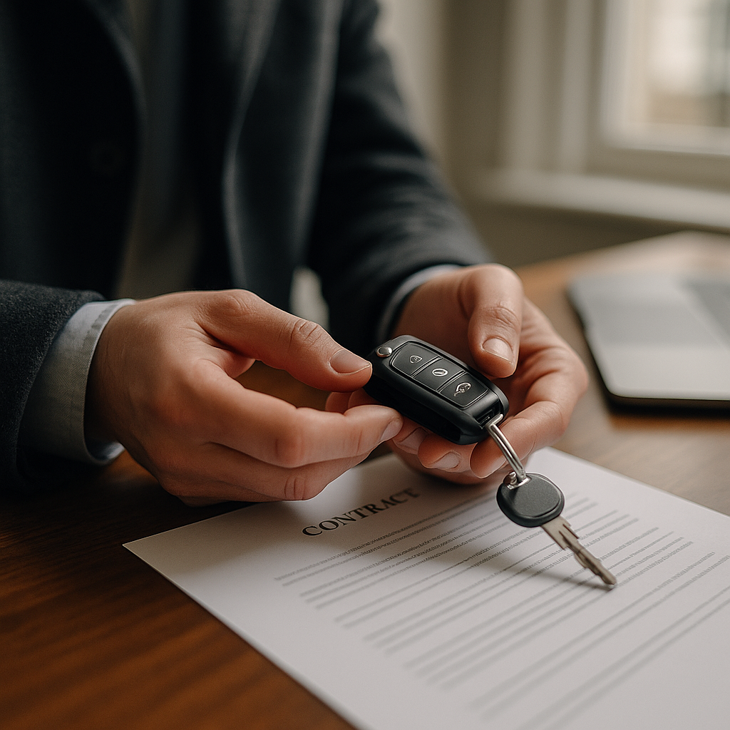 Driver reviewing car subscription vs leasing UK 2026 contract options