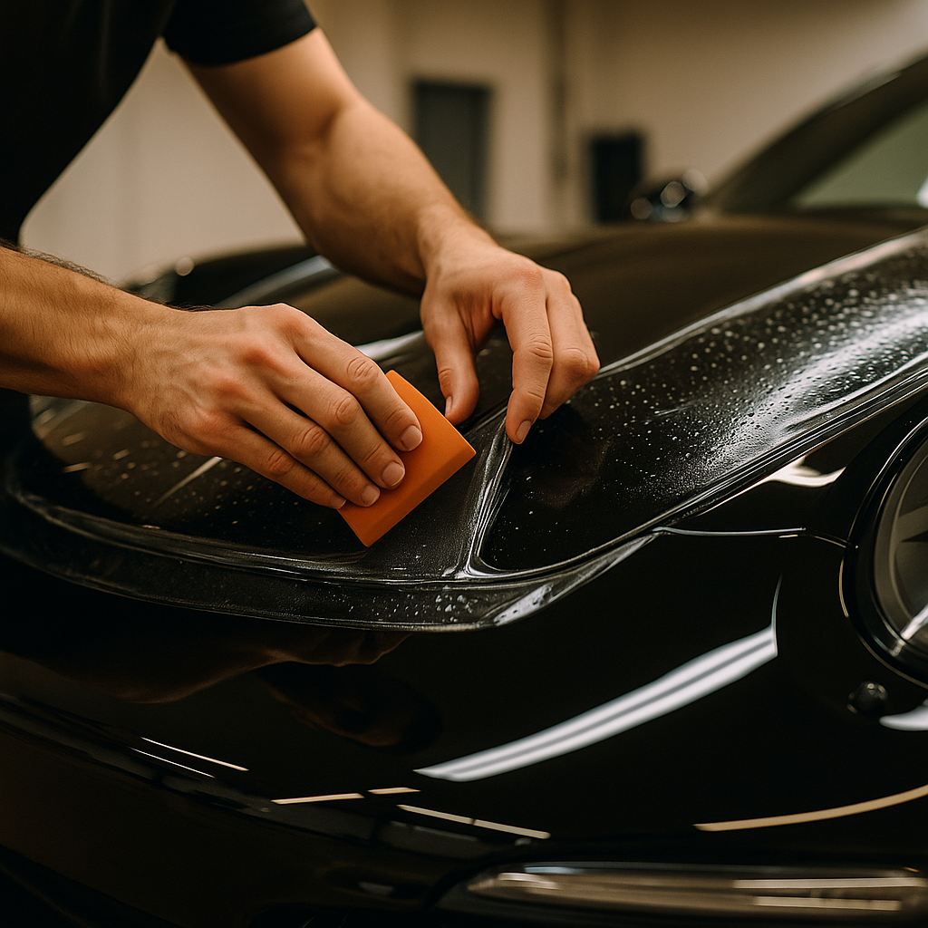 PPF installation close-up as part of legal car modifications UK 2026