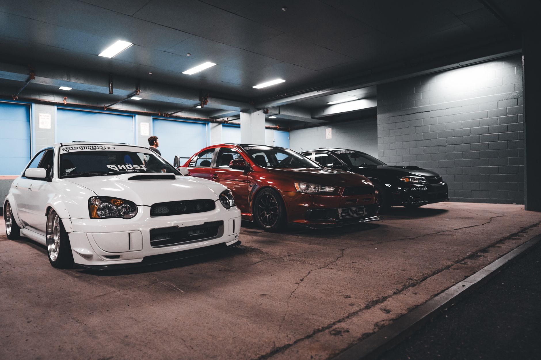 A modified car parked outside a UK garage that may refuse to service it