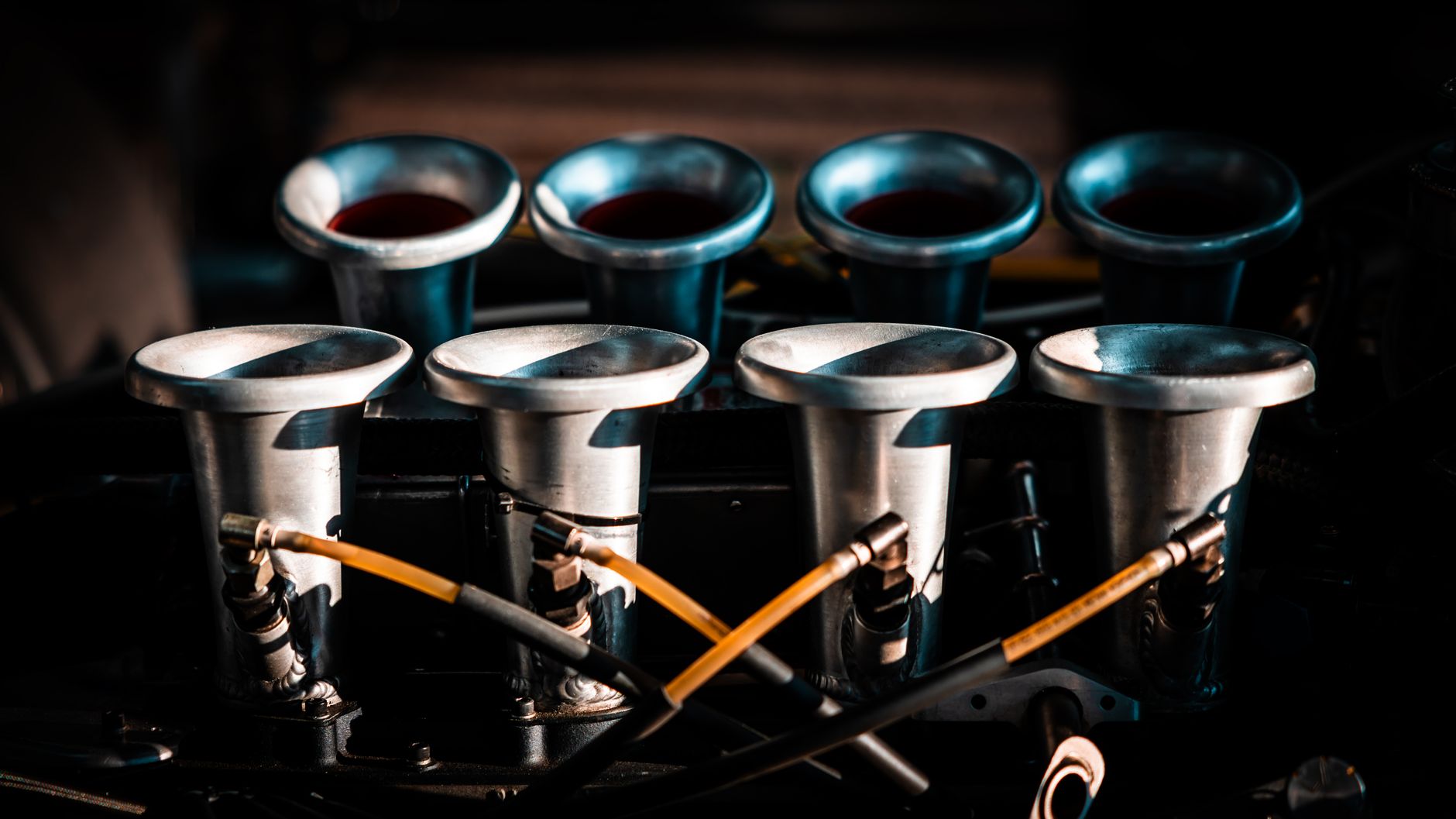Aftermarket cone induction kit fitted in engine bay showing induction kit power gains UK setup